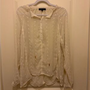 Honey Punch Cream Textured Blouse